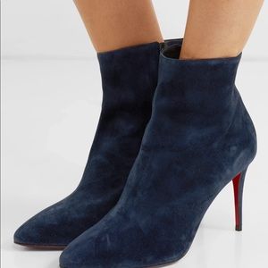 Christian Louboutin suede navy bootie size 39